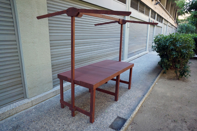 puesto mercado desmontable (madera) 78.5-200x200x90(techo.210x98x98) (160eu) 2u